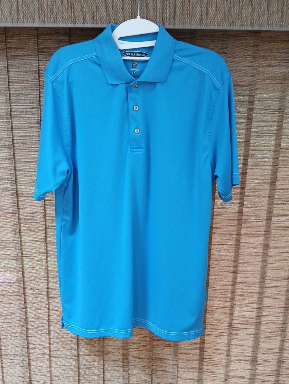 Pebble Beach Men's Aqua Blue Performance Polo